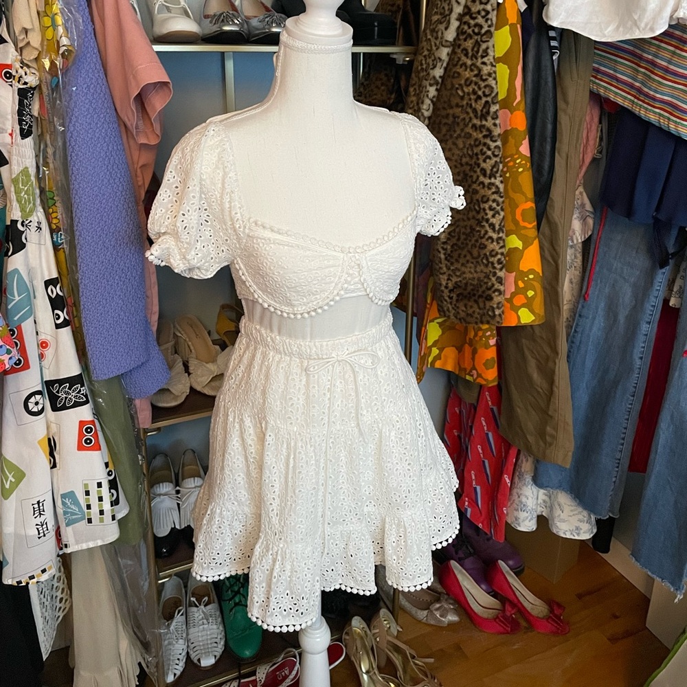 SABO Argentina white eyelet skirt set - Picture 2 of 15